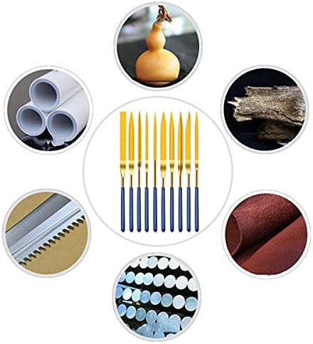 ALREMO HUANGXING - Комплект мини-игла форма напильников, от високо стомана, 10 парчета, Ръчни Метални напильники, включително плоски, квадратни, Триъгълни, кръгли и полукръгли напильники и т.н., 4x160 мм (размер: 5x180