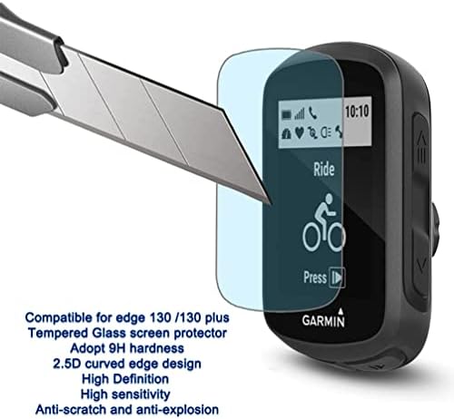 Защитно фолио за екрана и силиконов калъф за Gps Garmin Edge 130/130 Plus (3 + 1 пакетиране), Прозрачен филм от закалено стъкло със защита от надраскване