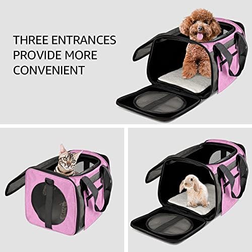 ZHUHW Раница за котки-Мека Двустранен чанта за домашни любимци Чанта за транспортиране на Котки с Мрежесто прозорец Раница за носене на котки и Кучета (Цвят: D, размер: