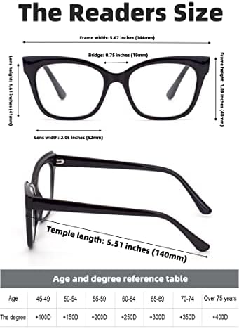 Autojouls 3-Pack Очила за четене в стила на Опра за жени, в рамките на Котешки очи, Гъвкави Компютърни Очила, Които напрежение на очите / Мигрена