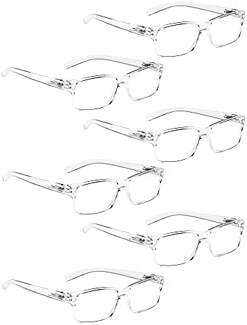 LUR 6 опаковки, прозрачни очила за четене + 3 опаковки на метални очила за четене в полукръгла рамка (общо 9 двойки ридеров + 1,50)