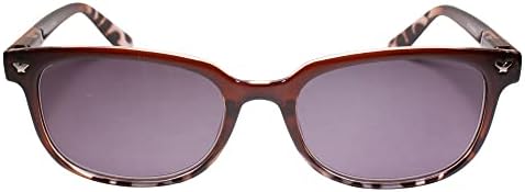 Модерен Дизайн, Стилна Кафява Правоъгълни Слънчеви Очила С Тъмни Лещи 2.50 За Четене