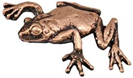 Брошка Дървесна жаба ръчно изработени и игли за ревери - Сладък жаби, Карабкающиеся на дърво или Дърво - Купа, Медни, Златни, С ръчно рисувани - Ръчна изработка в Сащ