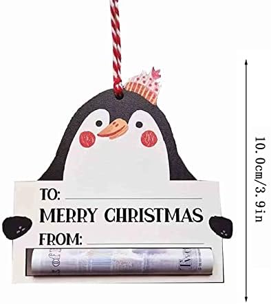 Коледа в Чантата си Подвесное Дървена Украса на Коледните Чантата си Уникален Титуляр за пари Празнични и Коледни Пари и Подарък карта