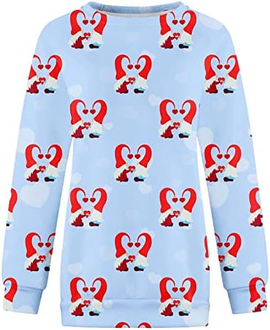 NOKMOPO/ Дамски Блузи с цип, Женска Тениска с принтом Любовта на Свети Валентин, през Цялата силует, Дълъг Ръкав, Hoody