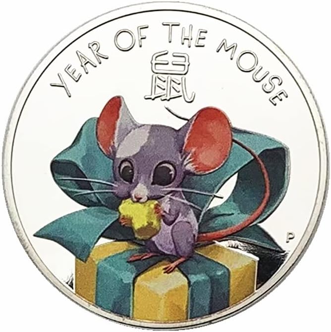 2020 Година Генгзи Ушастая Плъх Животно Зодиак Сребърно Покритие Възпоменателна Монета Събиране На Плъх Коледен Подарък Монета
