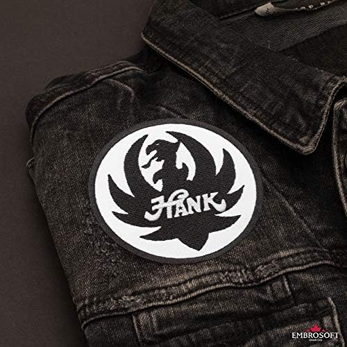 Нашивка Ханк Уилямс-младши - Емблемата на албум Bocephus - Лого в стил рок, блус, кънтри -Бродирани желязо нашивках - Размер: 3,5 х 3,7 инча