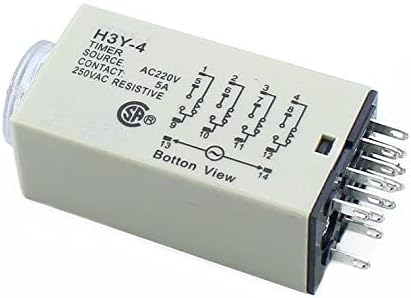 CNHKAU H3Y-4 Реле закъснение на включване 0-10 М Таймер DPDT 14 контакти H3Y-4 DC12V DC24V AC110V AC220V (Размер: AC220V)