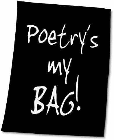 3розовая литература - това е моята чанта. Забавен подарък поет с черно-бял текст - стихотворение за любовта - Кърпи (twl-232202-3)