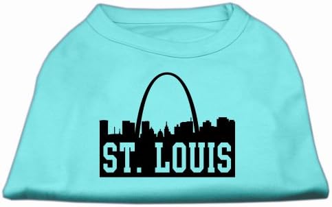 Mirage Pet Products 20-Инчов Тениска с Трафаретным принтом St. Louis Skyline за домашни любимци, 3X-Големи, с цвят на морска вълна