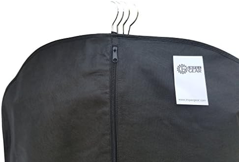 ImpecGear Нова 48-Инчов Дишаща калъф за чанти с парче (опаковка от 2) - за костюми, Рокли, Дрехи, смокинг, пътуване за съхранение на Джърси, черен