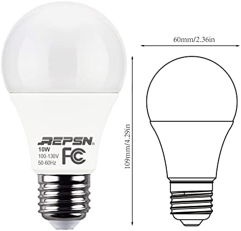Led лампа REPSN® 3 цвята E26, 10 W, Еквивалент на 100 W, Переключаемая (2700K4000K/6000K), 1000LM, Енергоспестяващи крушки без регулиране на яркостта на led осветителни тела за спалня, офис, дневна, кухня, 4 бр.