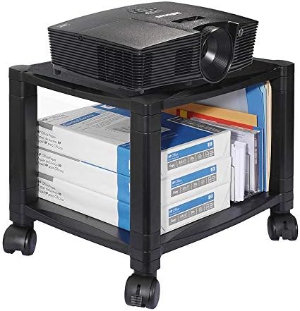 Мобилна поставка за принтер Kantek с 2 рафтове под масата, 17 x 13,25 x 14,13, Черна (PS510)