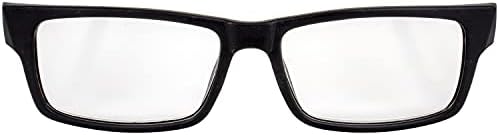 Очила за четене Global Vision Wood Премиум-клас с Черна Рамка от Поликарбонат с имитация на дърво Черно Храм Акрилни Прозрачни Лещи за Четене + Очила за четене с увеличаване на 2,25 за Мъже И Жени