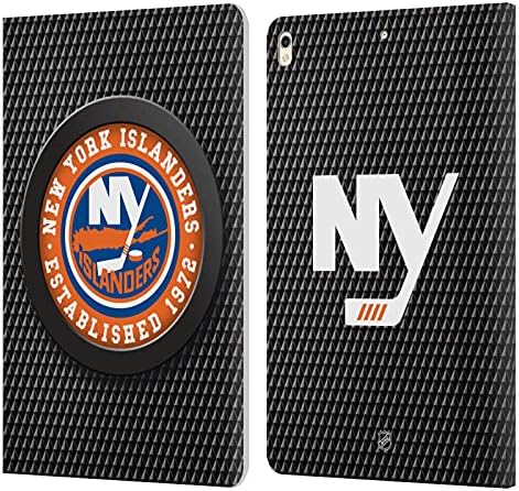 Дизайн на своята практика за главата Официално Лицензиран Текстура шайби НХЛ Ню Йорк Айлъндърс Кожен Калъф-за награда-портфейл Калъф е Съвместим с Apple iPad Pro 10.5 (2017)