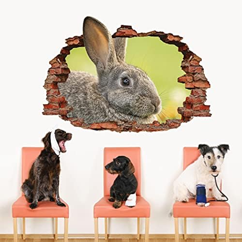 Декорация със зайци за парти по случай рождения ден - Сладък заек - Стикери за стена с щампи на зайци - Украса с зайци за дома - Декорация за партита с великден заек JO1138 (60 х 38 см)