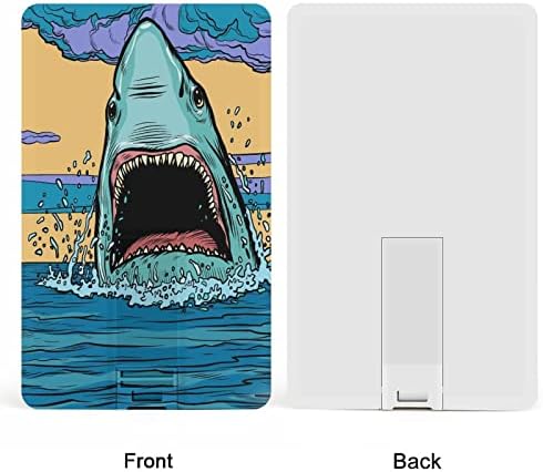 Опасно Агресивен Акула в Океана USB Устройство Дизайн на Кредитна карта, USB Флаш Устройство U-диск, Флаш-памет 32G
