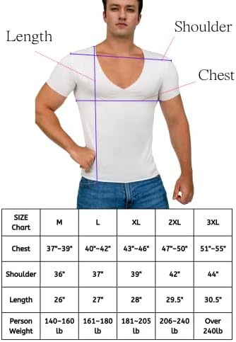 Мъжки тениски AVIALAN с дълбоко V-образно деколте -Непромокаемая Бяла Мъжка тениска с V-образно деколте и Къс ръкав-Мъжки размери от XL до XXL, Висок, Голям, 3xlt