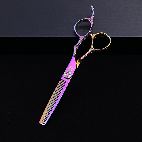 Purple Dragon 6,0-инчов Професионален Салонные ножица за подстригване на коса с драконьей дръжка - Фризьорски салон Филировочные ножици Са идеални за фризьор, стилист и за домашна употреба (Многоцветни)