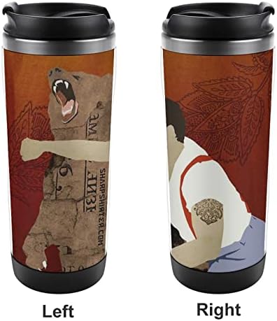 Чашата за кафе с Вакуумна Изолация Strong Bear Travel Mug от Неръждаема Стомана с капак 13 грама/380 мл
