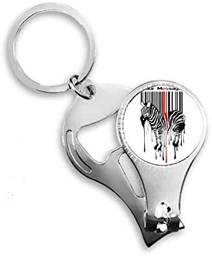 Черен Червени Райета Код Графити Пинто Ножица За Нокти Халка Ключодържател Отварачка За Бутилки Машина За Рязане