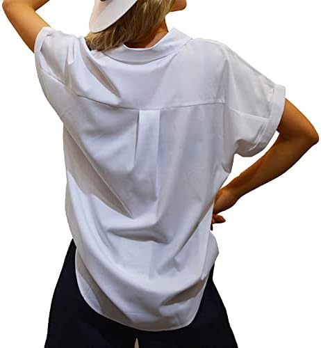 Тениска с Къс ръкав за Жени, Лятна Есен Облекло Y2K, Базова Тениска с V-образно деколте и Копчета TB TB