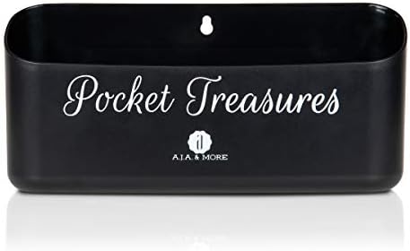 A. J. A. & MORE Джобен кутия за съкровища, магнитен и фурна диспенсер за дрехи, маг. за организиране на пране (черен)