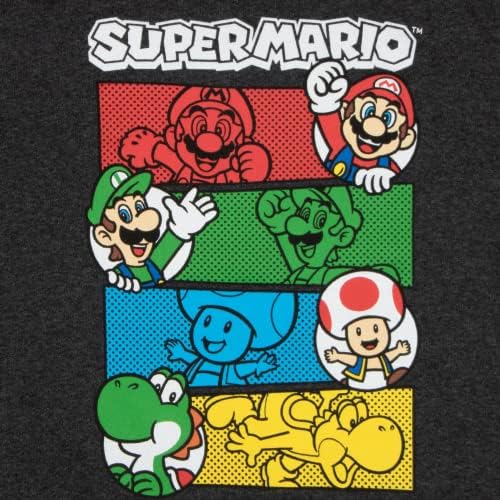 Комплект от 2 толстовок и тениски на Nintendo Super Mario за момчета, Hoody с качулка и тениска на Супер Марио за момчета
