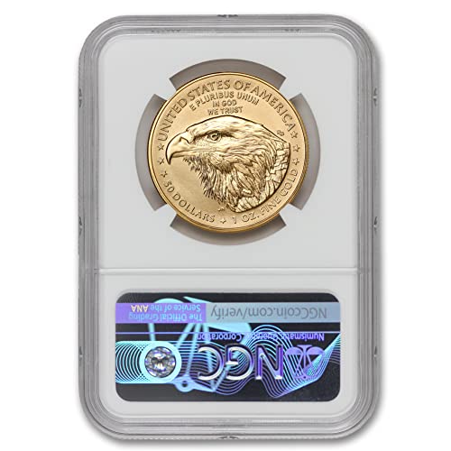 2022 Без знака на монетния двор 1 унция злато American Eagle MS-70 (Първия ден на издаване) от монетния двор State Злато за 50 долара NGC MS70