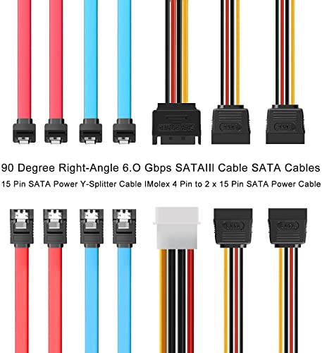 Комплект метални монтажни скоби SSD-диск S. H. Y SPRUCES, адаптер за твърд диск 2,5-3,5 съвместим с всеки помещение за съхранение на дискове 2,5-3,5, с кабел за пренос на данни SATA и кабел за захранване SATA