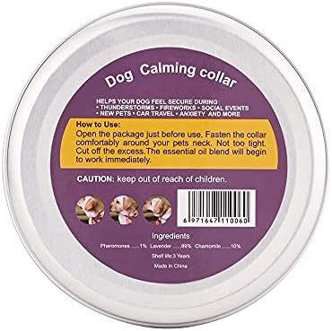 Успокояващ Нашийник за кучета BUDOCI 2 опаковки Успокояване греди с феромони за 60 дни, Намаляват тревожността и стреса 24-цолови Регулируеми Водоустойчиви врати за дом