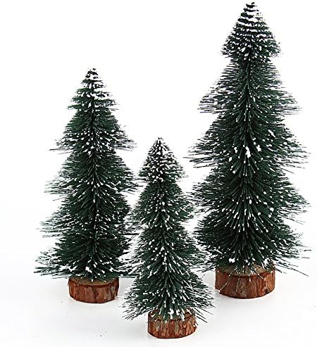 Коледна Елха с Лепкав Сняг във формата на Пагода от борови Иглички, Мини-Бонсай, Коледна украса (15 см)