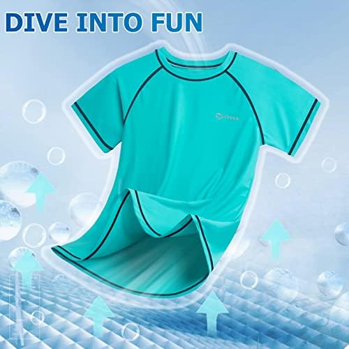 Dizoboee/ Риза за плуване с защита от Акне за момчета с къс Ръкав UPF 50 + Защита От Слънцето За Бебета
