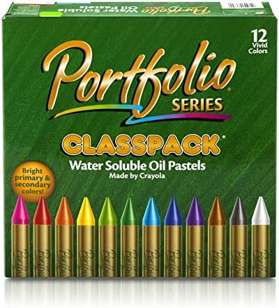 Комплект за рисуване на маслени пастел Crayola, Ученически пособия, Разтворимо във вода, 12 цвята могат да се различават, 300 броя, 523630