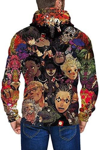 PankooClub Аниме и Манга Dorohedoro Hoody с качулка с цип, Мъжки Ежедневни Блузи, Модни Hoody с Дълъг Ръкав, Пуловер С Качулка