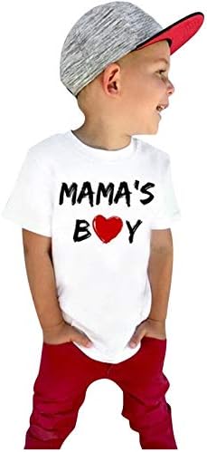 Тениска за момчета на 1-ия Ден на Майката, Блузи с писмото принтом, Тениска с Кръгло деколте и Къс Ръкав, Блузи, Детски Летни Дрехи