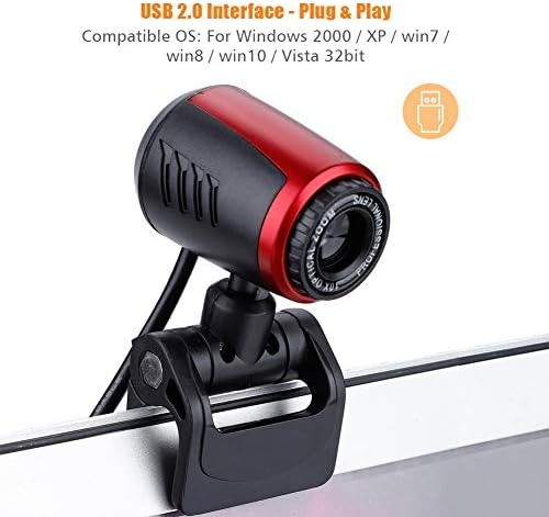 Уеб Камера Yosoo Health Gear USB Камера със Завъртане на 360 Градуса, Настолна Камера за лаптоп с отлично ниско Осветление