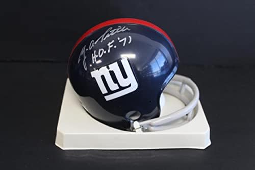 Y. A. Tittle Подписа мини-Каска Джайънтс С Автограф Auto PSA/DNA AM17021 - Каски NFL с автограф