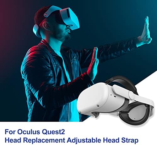 Преносимото главоболие каишка виртуална реалност за Oculus Quest 2, с Ергономичен дизайн Удобен за потребителя Дизайн на Слушалки, Регулируема Преносим Аксесоар за Quest 2, Луксозен каишка, Лека облекло за игри / филми