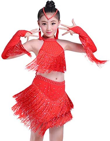 Ластични Танцови Костюми Happy чаровница за Латиноамериканска Салса, Бални Костюми, от 4 до 13 ГОДИНИ