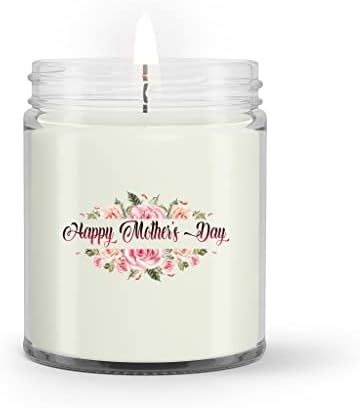 Свещ в буркан с рози, Подарък за Деня на майката, Майка, Нейната Бонус мама, Подаръци за жени, Начало декор (Лавандула - 8 унция)