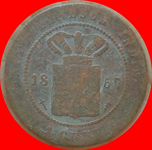 Нидерландская Източно-Индия 1 Цент 1857 Медна монета Rado - Монети света C04