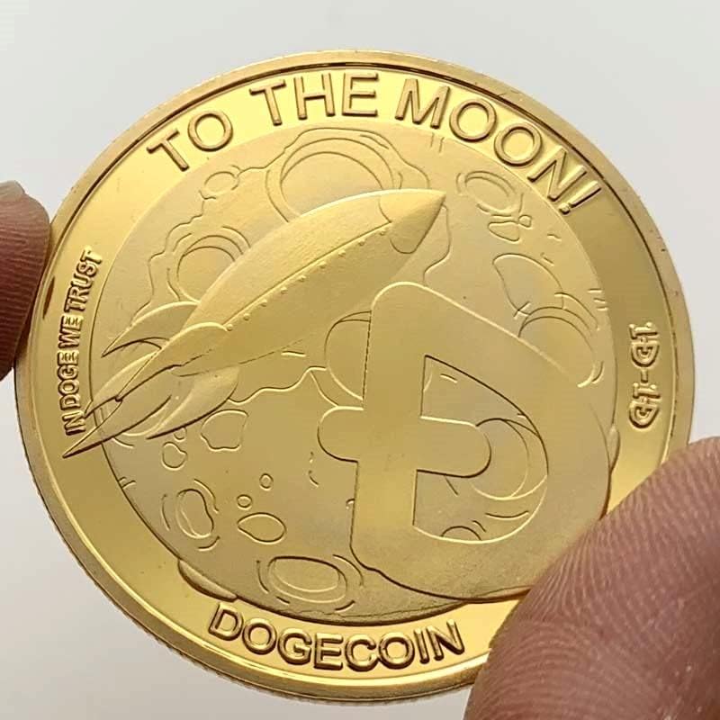 Американската Физическа монета Dogecoin Възпоменателна Монета Златна Възпоменателна Монета Събиране на Златни монети Dogecoin Златна Монета