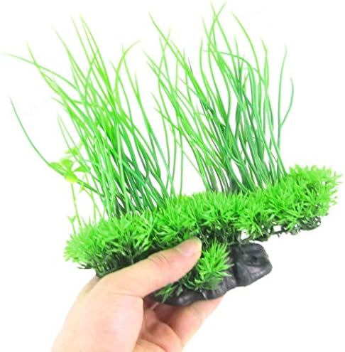 JDYYICZ Пластмасови эмульсионное декоративно растение с дълги листа за аквариум, 20 см, зелен