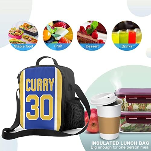 Changzixlaw Golden State Баскетбол Curry фенове 30 Момчета и Момичета на Мъжки Дамски Чанта за Обяд за Обяд-Бокс, Чрез Запазване на Топлината Преносими Чанти-Тоут Унисекс