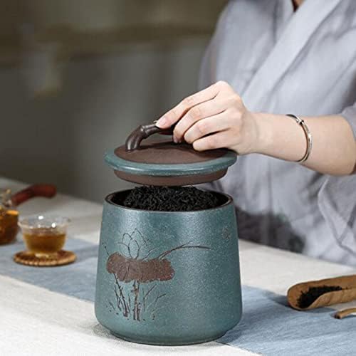 YUHEAN Керамични Съдове Банка За Съхранение на Кухненски Запечатан Контейнер Чай Caddies Класически Резервоар Банки За Съхранение на Чай Ламарина<br>(Color:Д)