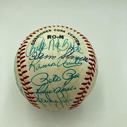 1980 Отбор на Шампионите от Световна серия Филаделфия Филис Подписа бейзболен договор с JSA COA - Бейзболни топки с автографи