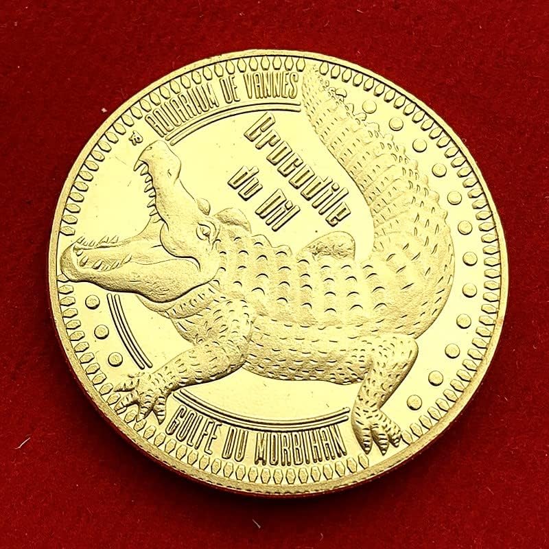 Мароко Драстична Промяна на Пеперуда е Любовта на Златна Възпоменателна Монета Крокодил Златна Монета 32 мм Щастливата Монета Медал