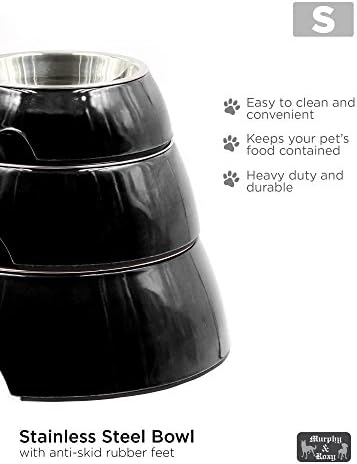 Креативна Купа за домашни любимци Murphy & Roxy Pet's от Неръждаема Стомана с Противоскользящими Гумени Крака, Черен, Малък, Черен