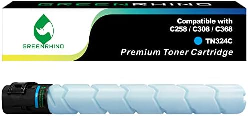 Подмяна на съвместим тонер касета GREENRHINO за Konica TN324 TN324Y (A8DA230) за Minolta BizHub C258 C308 C368 (жълт, 1 опаковка)